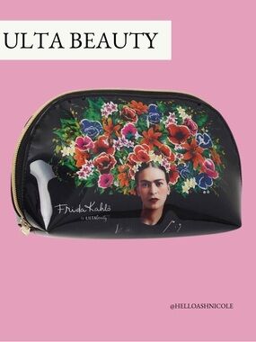 ULTA Beauty Black Frida Kahlo Floral Cosmetic Pouch